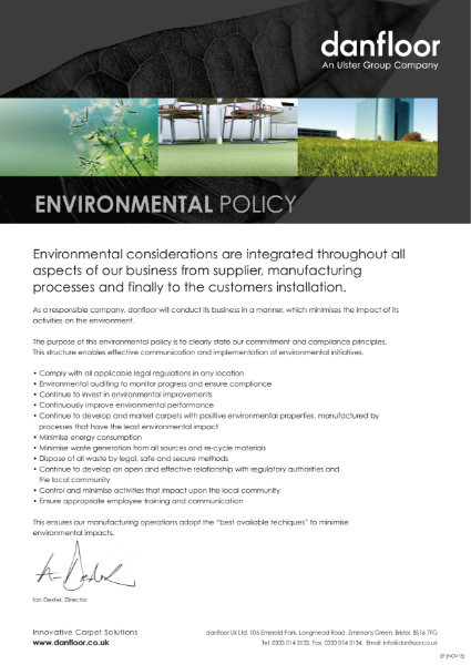 Danfloor Environmental Policy Statement