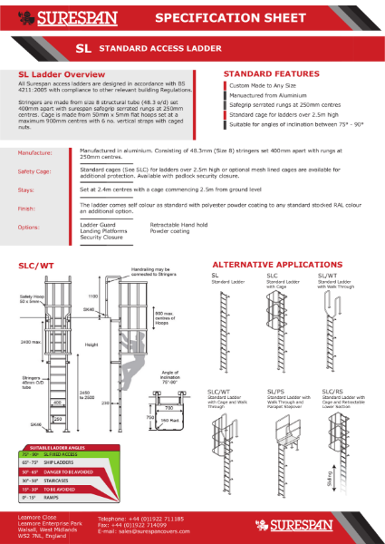 Fixed ladder for vertical roof access