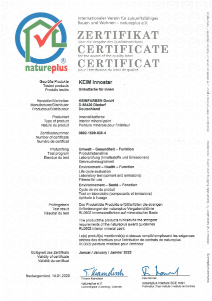 Natureplus Certificate