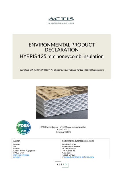 ENVIRONMENTAL PRODUCT DECLARATION_ Hybris 125mm