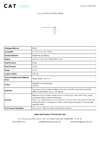 BN20R Antique Bronze Technical Datasheet