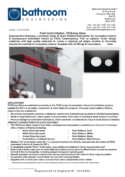 TECEloop Glass Flush Plate