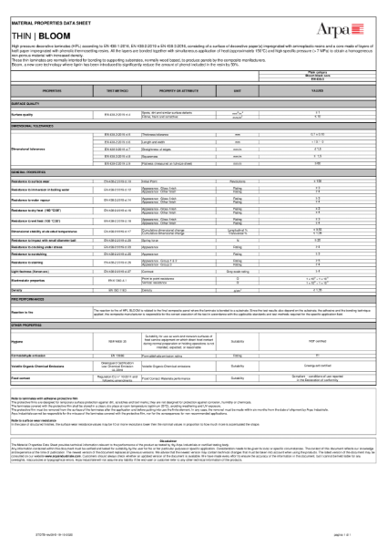 HPL BLOOM Product Data Sheet