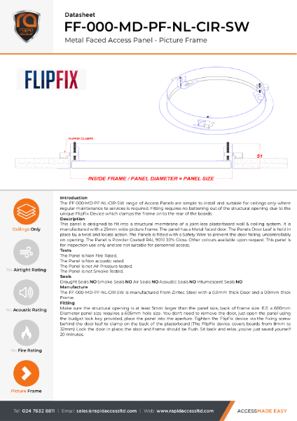 Datasheet - Flipfix Circular Non Fire Rated