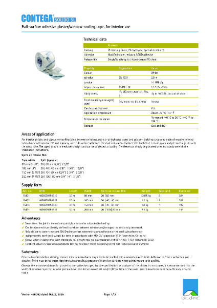 Contega Solido SL-Technical Datasheet
