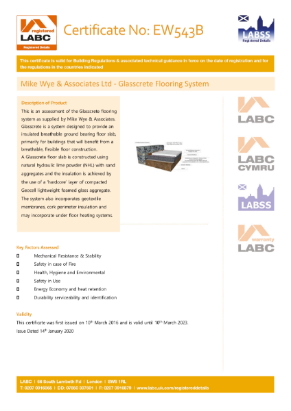 2. GlassCrete (limecrete) LABC Registered Detail