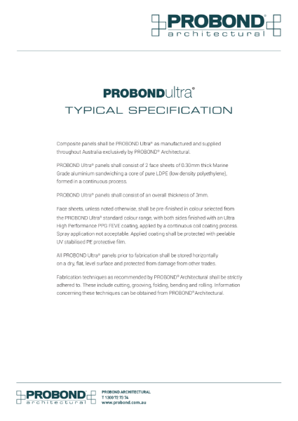 PROBOND Ultra Typical Specification