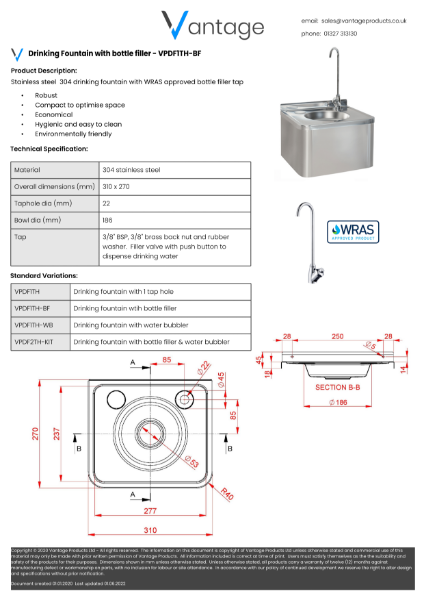 Product Data Sheet - VPDF1TH-BF