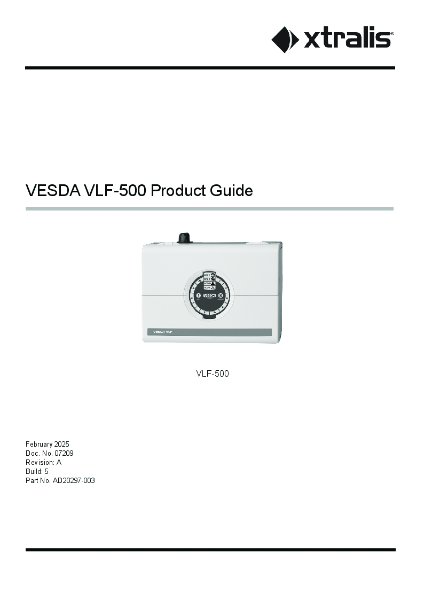 XTRALIS VESDA VLF-500 Product & Design Guide