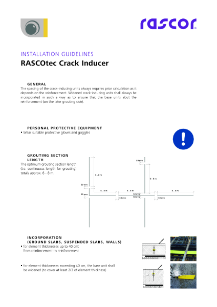 RASCOtec Crack Inducer Installation Guidelines