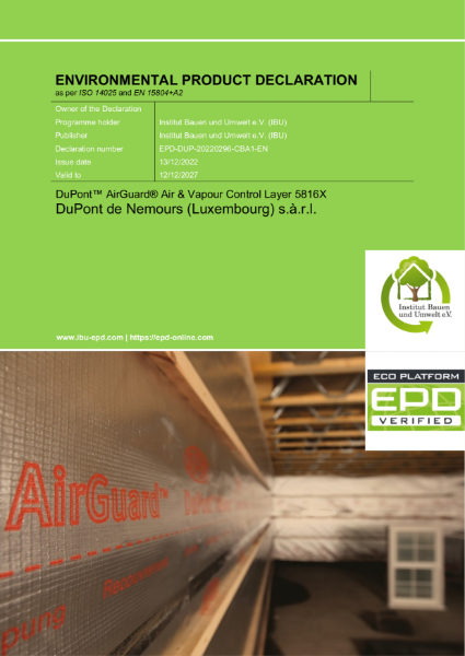 EPD - DuPont™ AirGuard® Air & Vapour Control Layers (5816X) 
