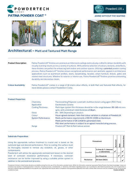 PowderLUX data sheet