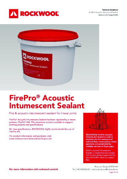 Acoustic Intumescent Sealant - Datasheet