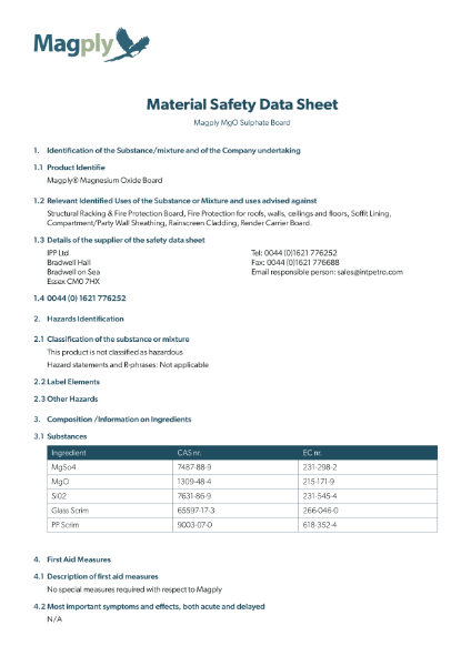 Magply MSDS