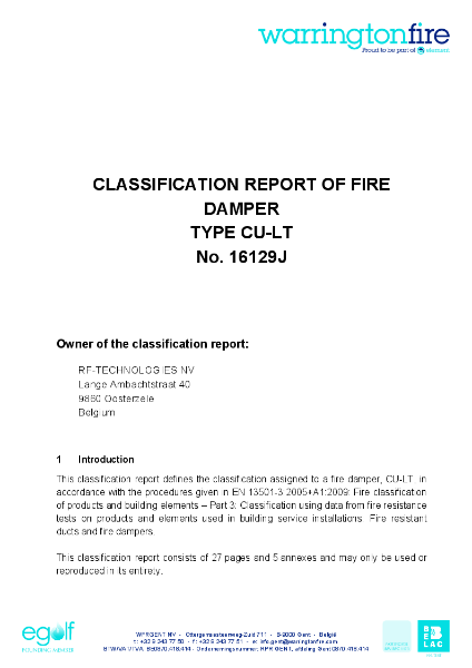 CU-LT Classification Report Warringtonfire