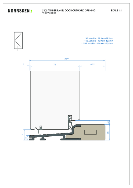 Outward Opening Timber Panel Door (S303T)