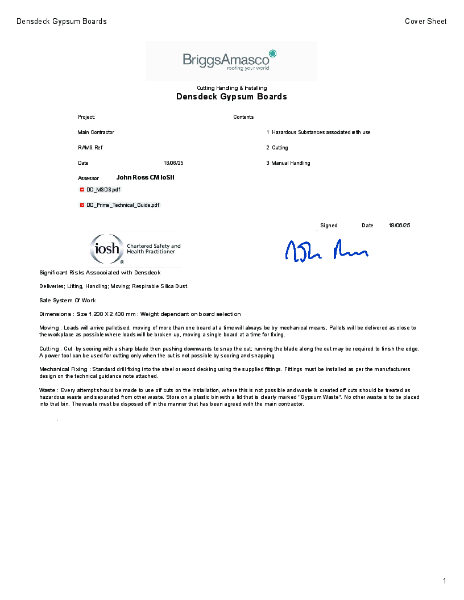 Densdeck Gypsum Boards RA and SSOW