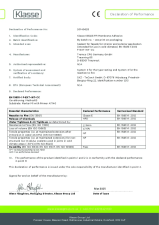 KB025 FR Membrane Adhesive DoP