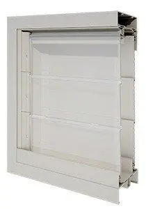 1 Bay Closed (Dual Powerlouvre) with Glass & Aluminium Blades in Alspec McArthur Frame