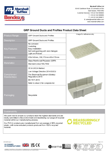 GRP Ducting Product Data Sheet