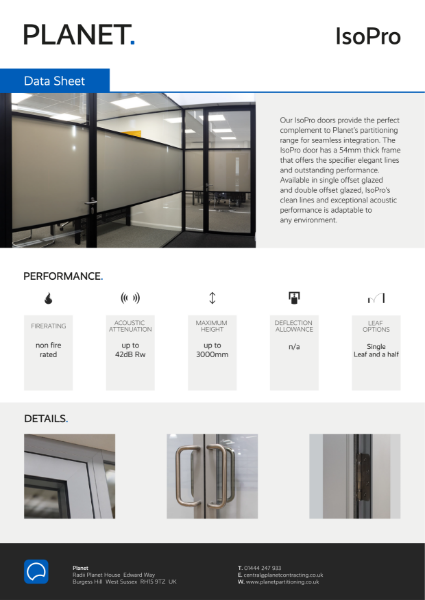 IsoPro Door Data Sheet