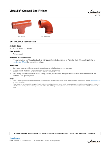 Victaulic® Grooved End Fittings