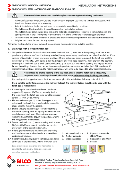 BL-ZBOX INSTALLATION INSTRUCTIONS