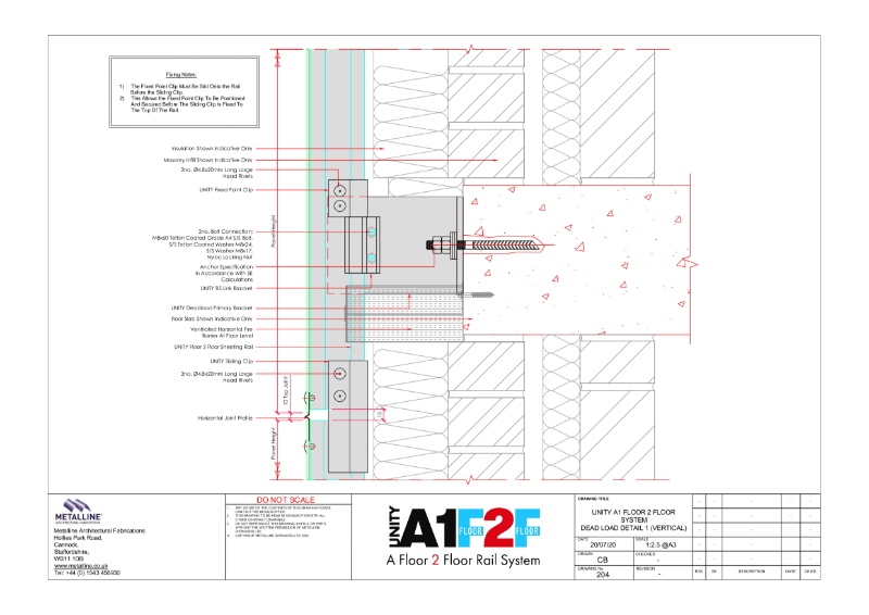 F2F DEAD LOAD DETAIL 1 (VERTICAL) Technical Drawing