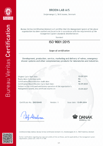 QA Certificate