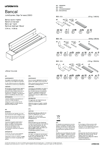 Bancal Bench on low wall assembly instructions