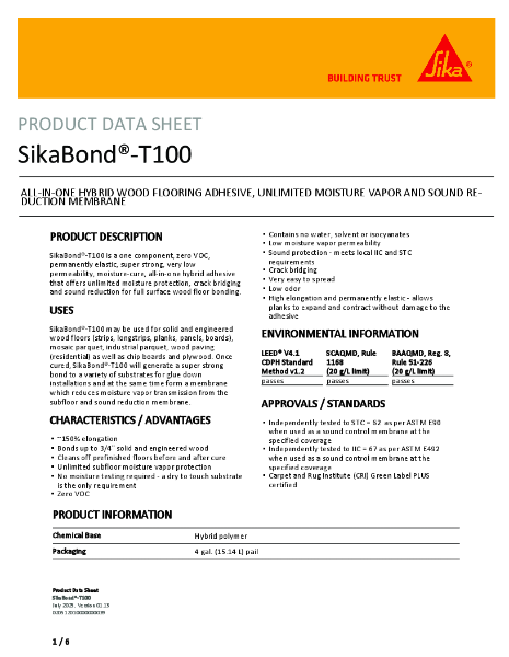 SikaBond®-T100 PDS
