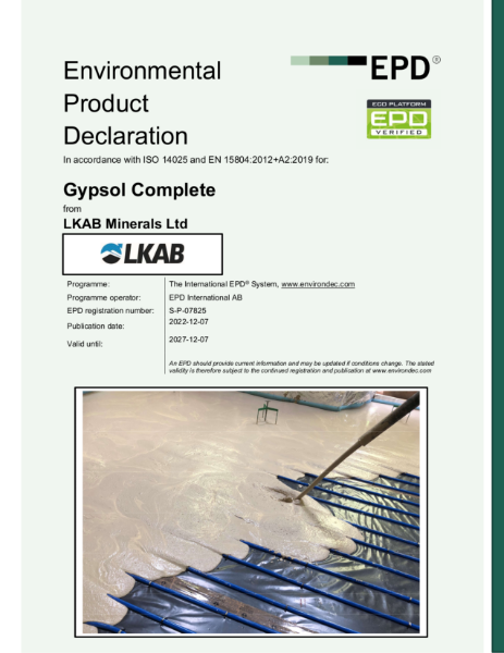 Gypsol Environmental Product Declaration