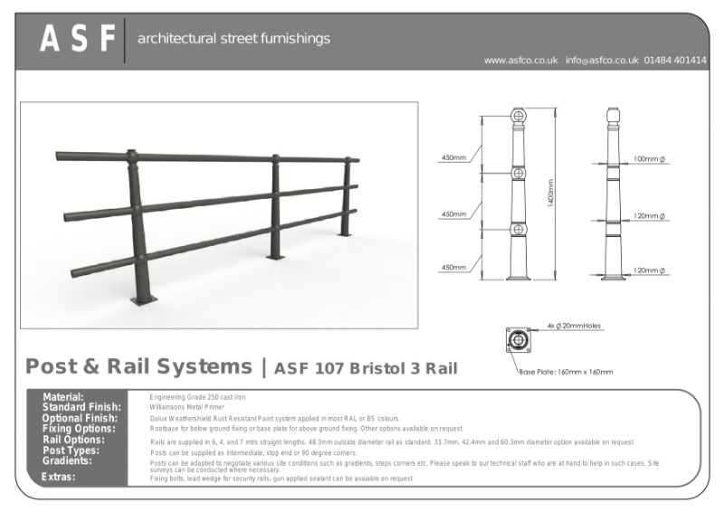 ASF 107 Cast Iron Post and Rail