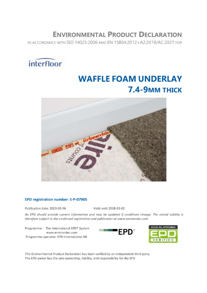 WAFFLE FOAM UNDERLAY 7.4-9MM THICK