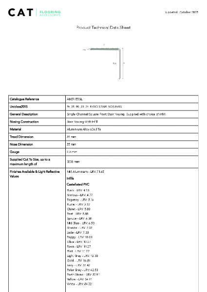 AN59/55SL Mill Aluminium Technical Datasheet
