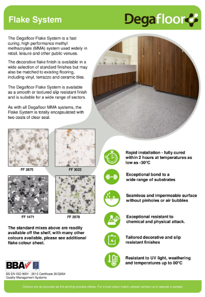 Degafloor Flake System -  resin flooring