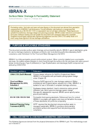 IBRAN-X Permeability Drainage Statement