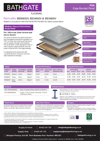 BSEN BEV Range Vinyl Bonded Edge Banded Raised Access Panel