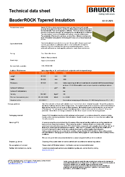 BauderROCK Tapered Insulation