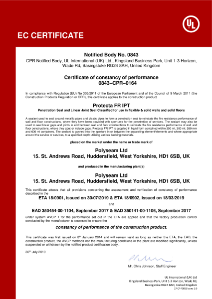 Protecta FR IPT - EC Certificate