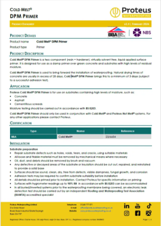 Product Data Sheet - Cold Melt® DPM Primer