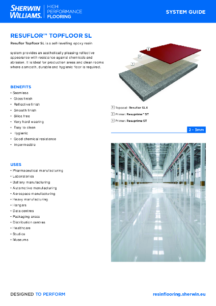 Resin Flooring System Resuflor™ Topcoat SL System Guide