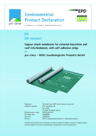 Pro Clima DA Environmental Product Declaration (EPD)