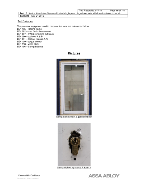 PAS24 Thermal Commercial door single swing