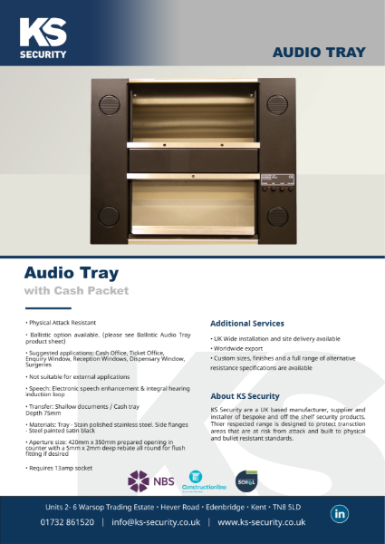 Audio Tray with Cash Packet