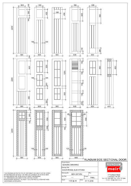 Rundum Meir side sectional garage doors window dimensions