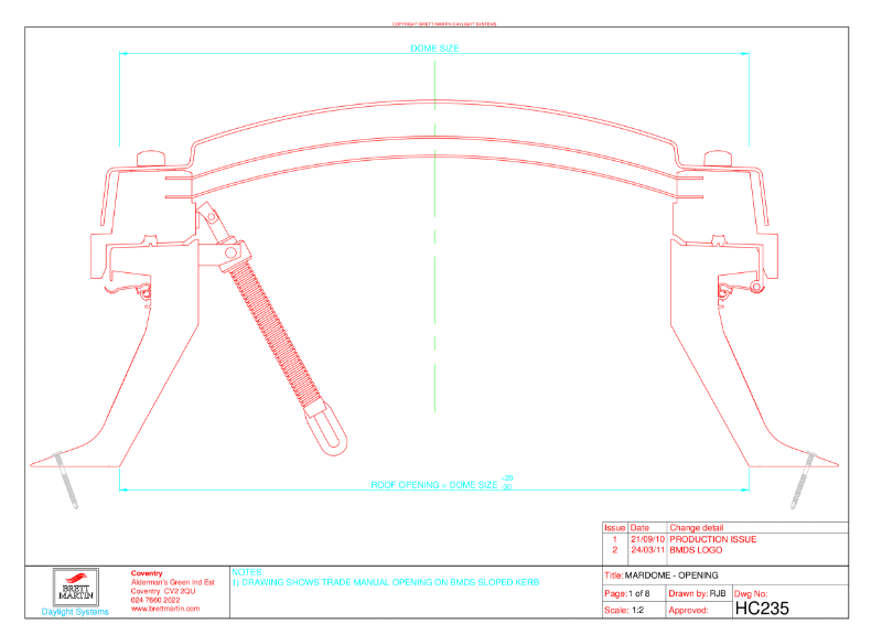 HC235 Mardome Opening Drawing