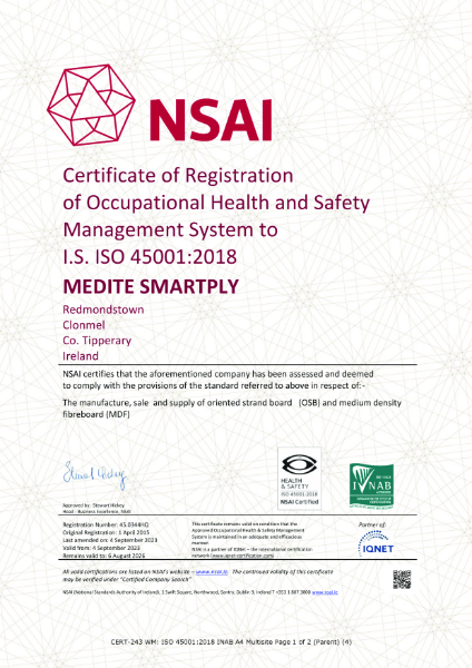 MEDITE SMARTPLY ISO 45001