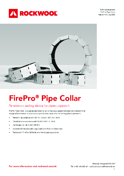 FirePro® Pipe Collar - Product Data Sheet