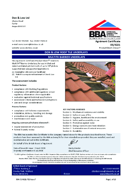 BBA Agrément Certificate